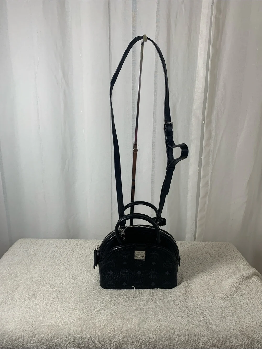 GUC MCM Signature Half Moon Top Handle Crossbody Bag